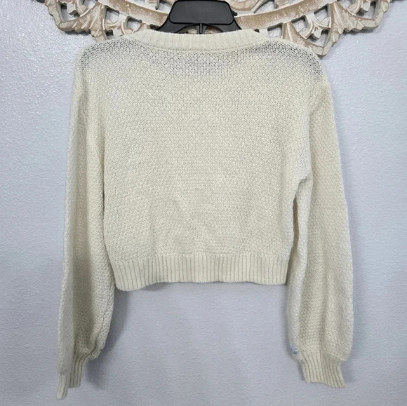 Wild Fable Floral Knit Cropped Balloon Sleeve Sweater - Picture 8 of 10